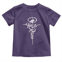 Easter He Is Risen Toddler T Shirt Christian Easter Day Religious Cross