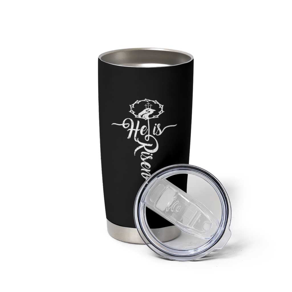 Easter He Is Risen Tumbler Cup Christian Easter Day Religious Cross