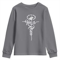 Easter He Is Risen Youth Sweatshirt Christian Easter Day Religious Cross