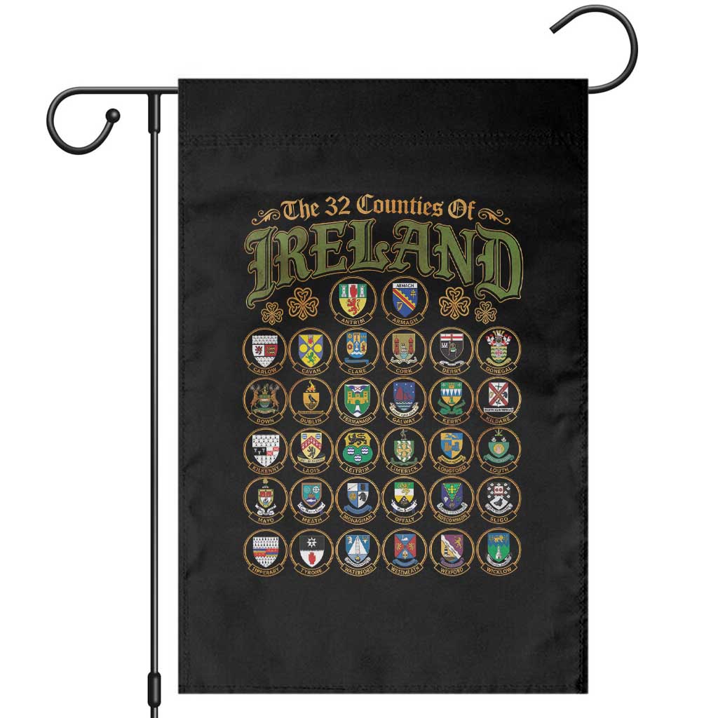 The 32 Counties Of Ireland Garden Flag Irish Pride Heritage Vintage Celtic Shamrock