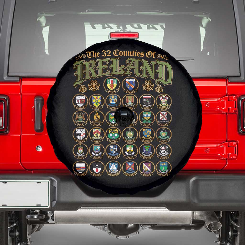 The 32 Counties Of Ireland Spare Tire Cover Irish Pride Heritage Vintage Celtic Shamrock