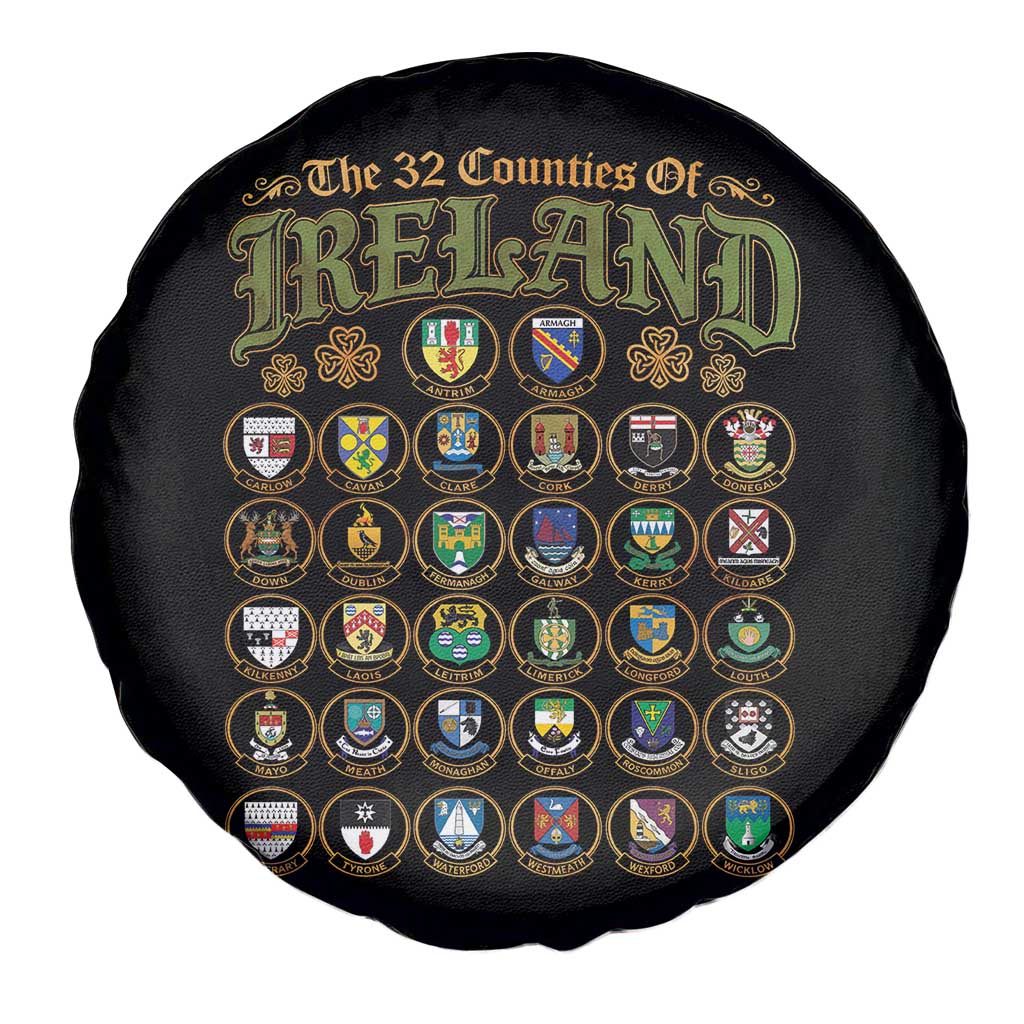 The 32 Counties Of Ireland Spare Tire Cover Irish Pride Heritage Vintage Celtic Shamrock