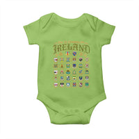 The 32 Counties Of Ireland Baby Onesie Irish Pride Heritage Vintage Celtic Shamrock