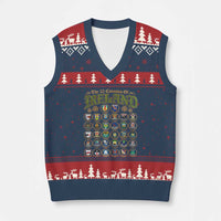 The 32 Counties Of Ireland V-Neck Knit Sweater Vest Irish Pride Heritage Vintage Celtic Shamrock