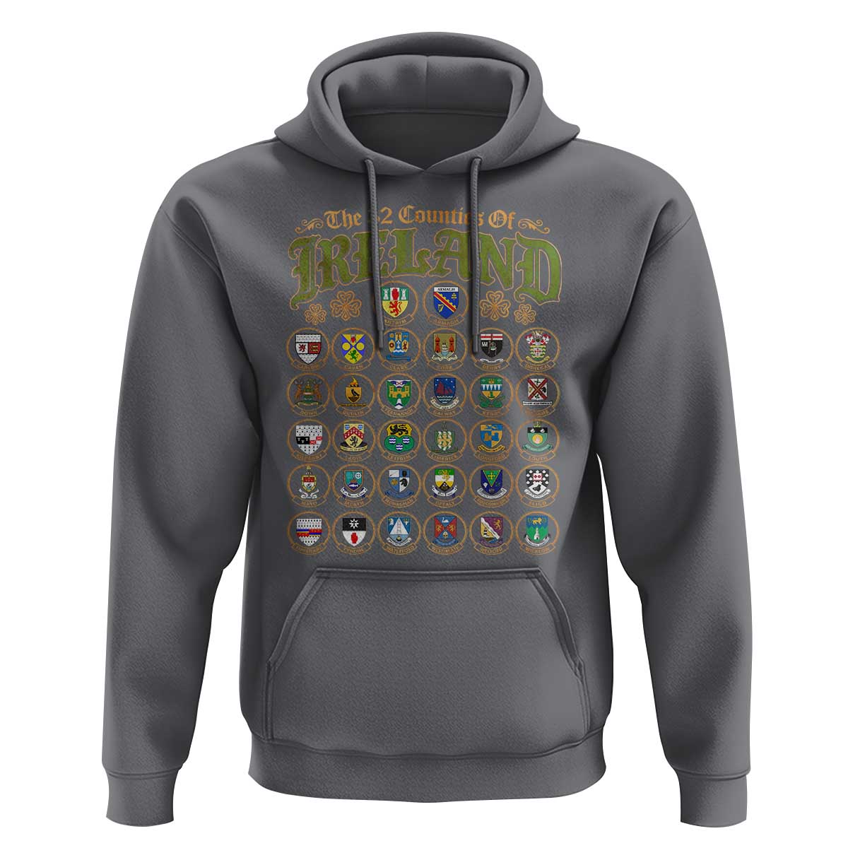 The 32 Counties Of Ireland Hoodie Irish Pride Heritage Vintage Celtic Shamrock