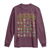 The 32 Counties Of Ireland Long Sleeve Shirt Irish Pride Heritage Vintage Celtic Shamrock