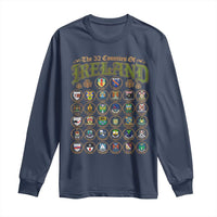 The 32 Counties Of Ireland Long Sleeve Shirt Irish Pride Heritage Vintage Celtic Shamrock