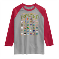 The 32 Counties Of Ireland Raglan Shirt Irish Pride Heritage Vintage Celtic Shamrock