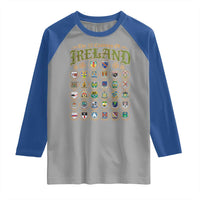 The 32 Counties Of Ireland Raglan Shirt Irish Pride Heritage Vintage Celtic Shamrock
