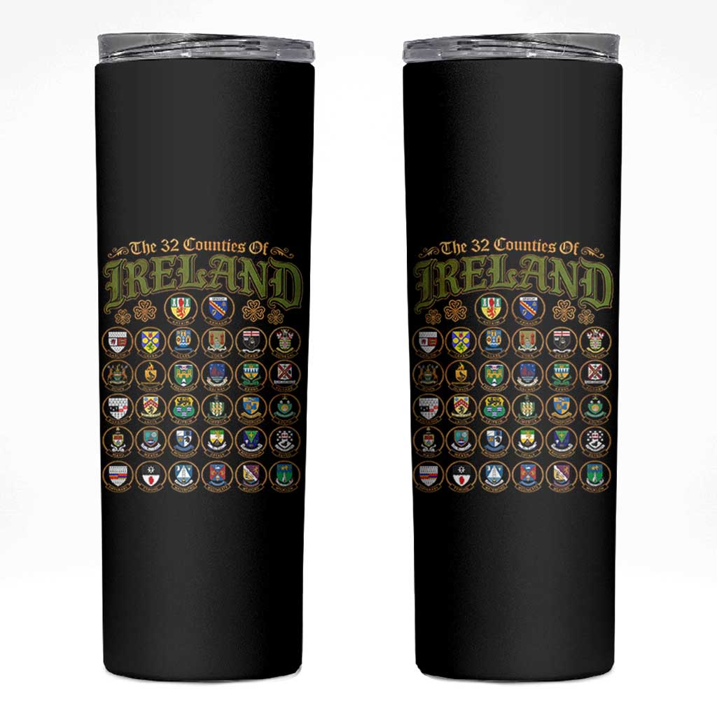 The 32 Counties Of Ireland Skinny Tumbler Irish Pride Heritage Vintage Celtic Shamrock