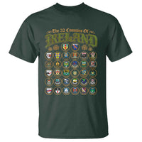 The 32 Counties Of Ireland T Shirt Irish Pride Heritage Vintage Celtic Shamrock