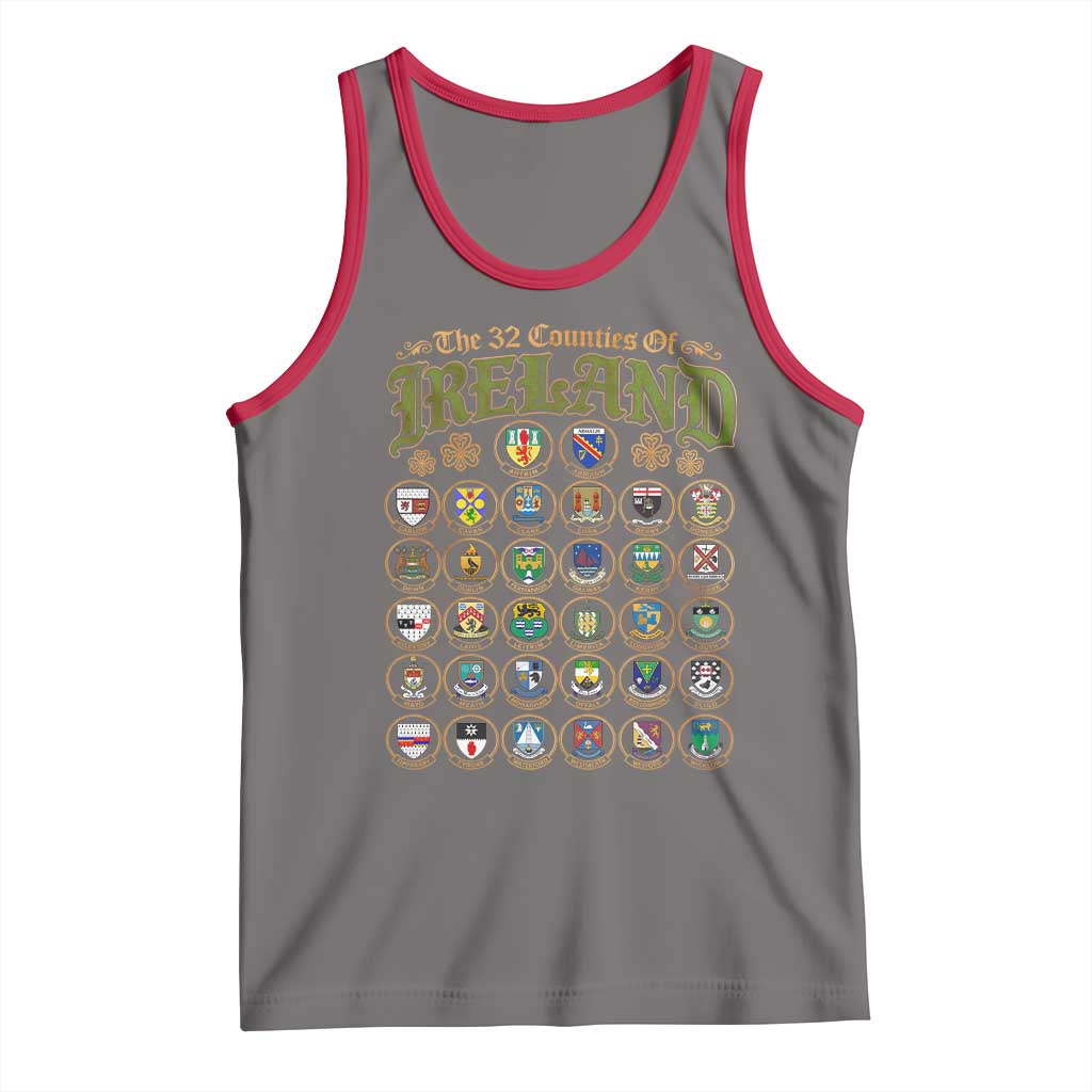 The 32 Counties Of Ireland Tank Top Irish Pride Heritage Vintage Celtic Shamrock