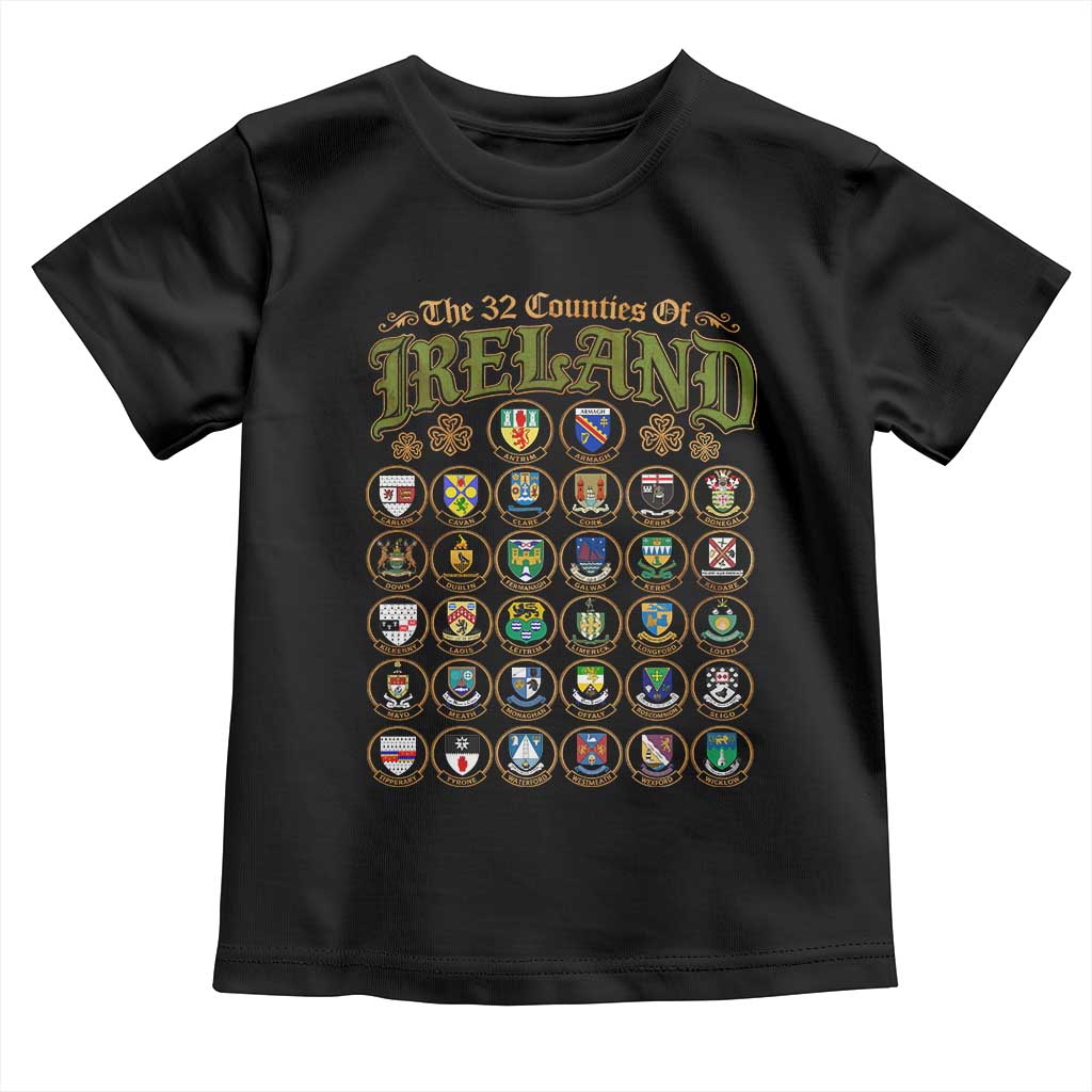 The 32 Counties Of Ireland Toddler T Shirt Irish Pride Heritage Vintage Celtic Shamrock