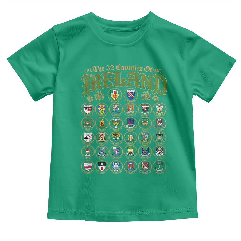 The 32 Counties Of Ireland Toddler T Shirt Irish Pride Heritage Vintage Celtic Shamrock