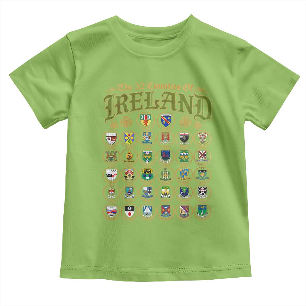The 32 Counties Of Ireland Toddler T Shirt Irish Pride Heritage Vintage Celtic Shamrock