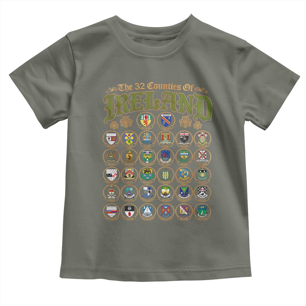 The 32 Counties Of Ireland Toddler T Shirt Irish Pride Heritage Vintage Celtic Shamrock