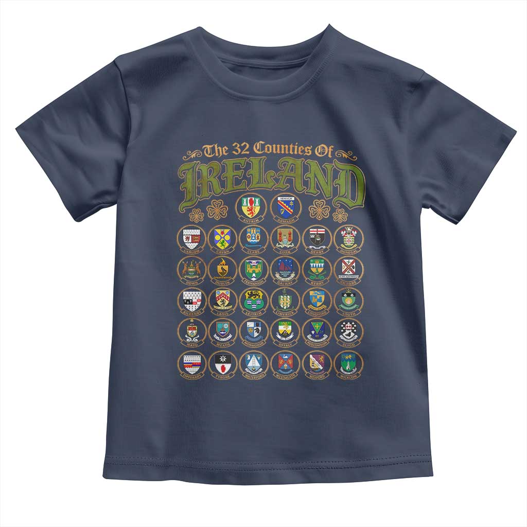 The 32 Counties Of Ireland Toddler T Shirt Irish Pride Heritage Vintage Celtic Shamrock