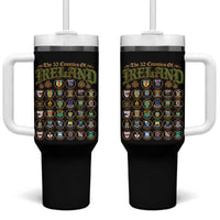 The 32 Counties Of Ireland Tumbler With Handle Irish Pride Heritage Vintage Celtic Shamrock