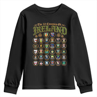 The 32 Counties Of Ireland Youth Sweatshirt Irish Pride Heritage Vintage Celtic Shamrock