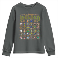 The 32 Counties Of Ireland Youth Sweatshirt Irish Pride Heritage Vintage Celtic Shamrock