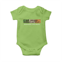 No Irish Need Apply Remember Our Roots Baby Onesie Celtic Pride History