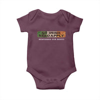 No Irish Need Apply Remember Our Roots Baby Onesie Celtic Pride History