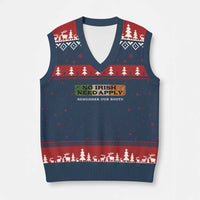 No Irish Need Apply Remember Our Roots V-Neck Knit Sweater Vest Celtic Pride History