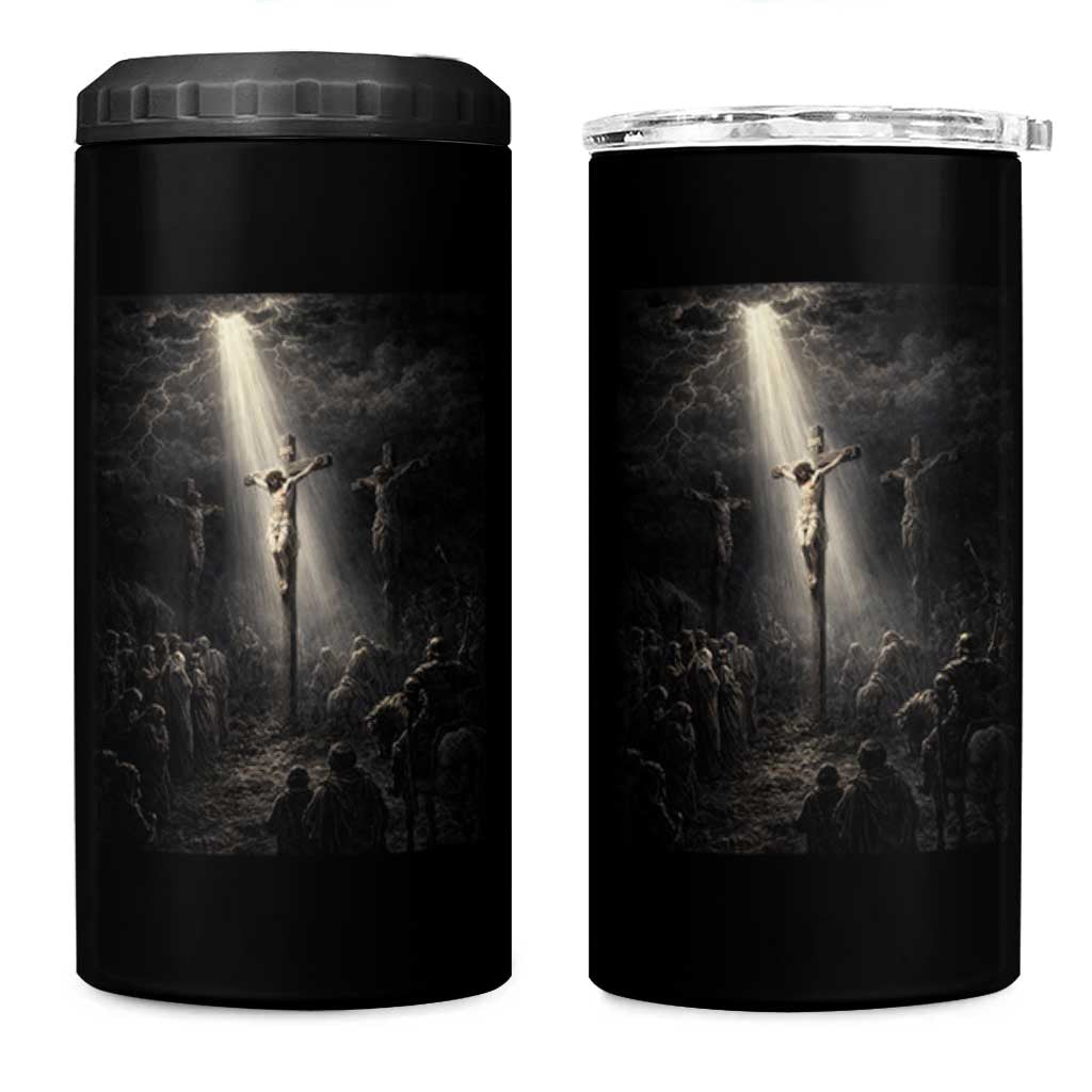Jesus Christ Crucifixion Scene Religious Christian Easter 4 in 1 Can Cooler Tumbler