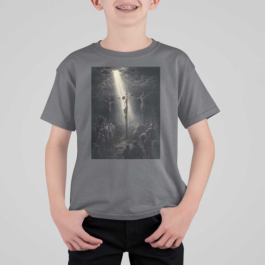 Jesus Christ Crucifixion Scene Religious Christian Easter T Shirt For Kid