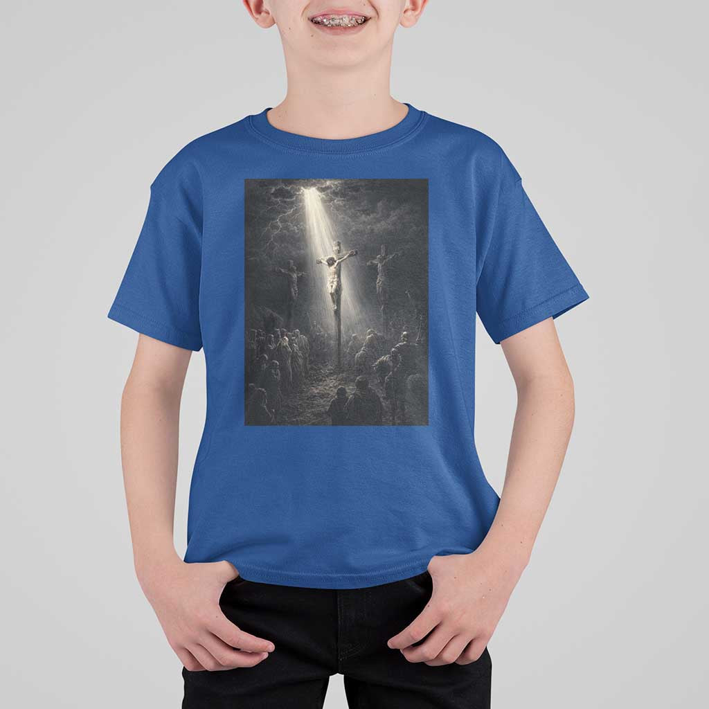 Jesus Christ Crucifixion Scene Religious Christian Easter T Shirt For Kid