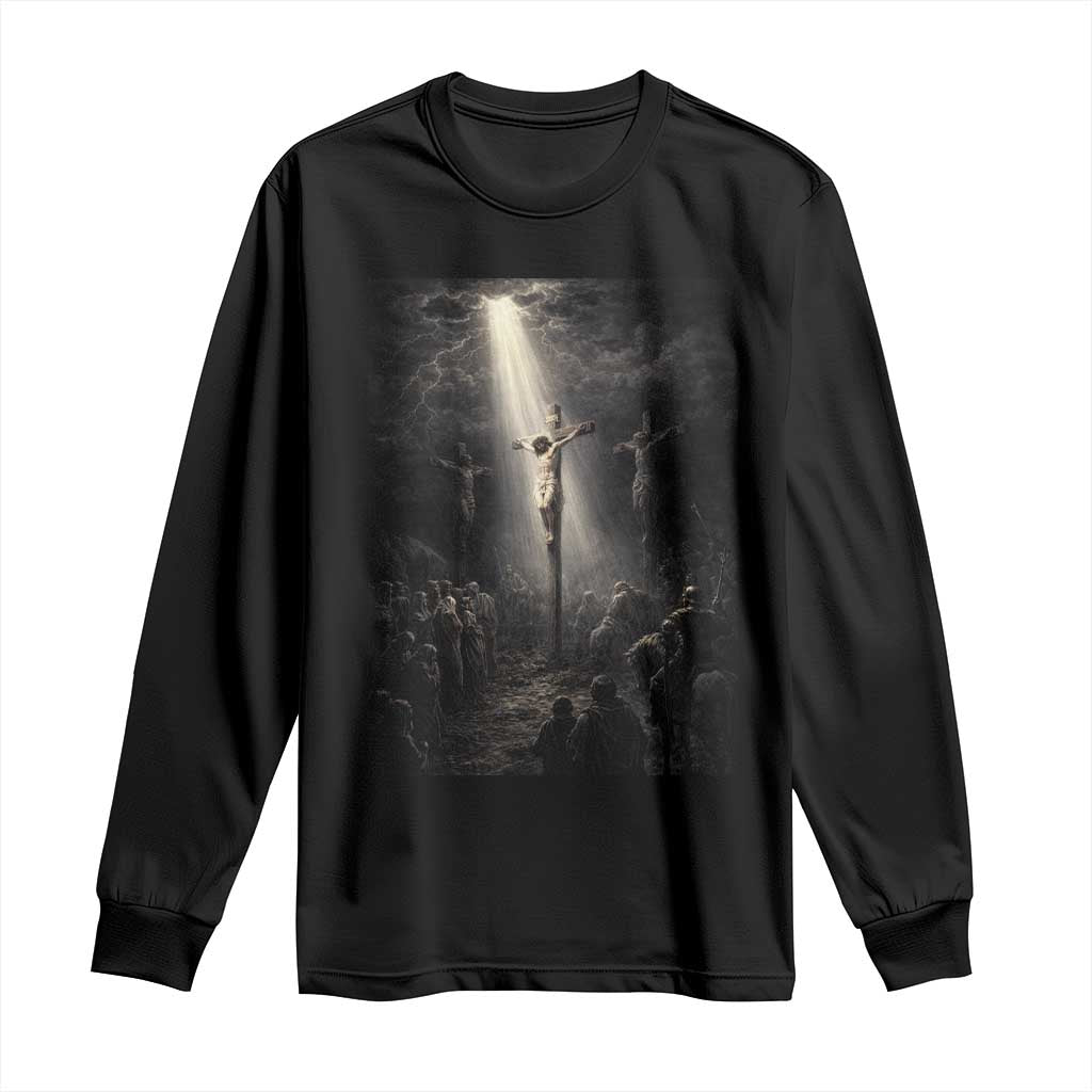 Jesus Christ Crucifixion Scene Religious Christian Easter Long Sleeve Shirt