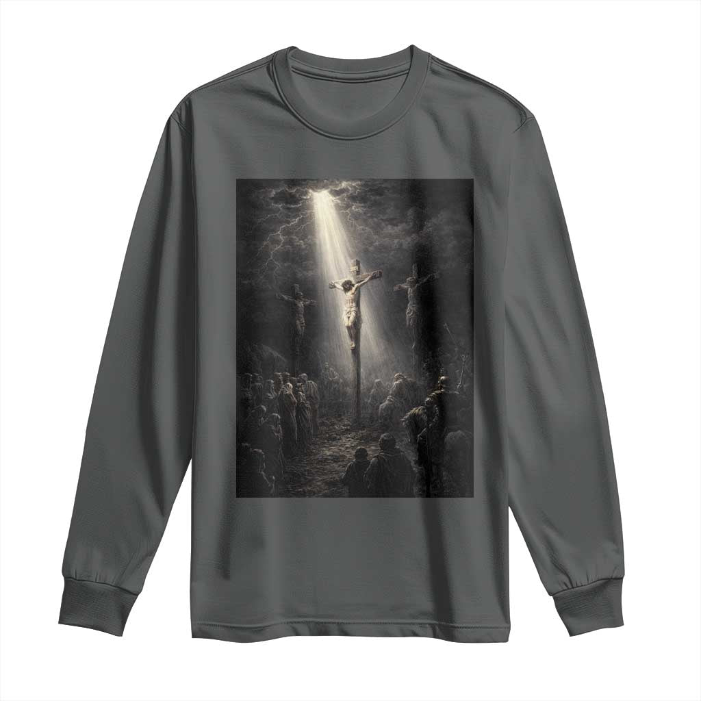 Jesus Christ Crucifixion Scene Religious Christian Easter Long Sleeve Shirt