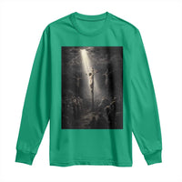 Jesus Christ Crucifixion Scene Religious Christian Easter Long Sleeve Shirt