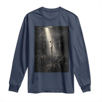 Jesus Christ Crucifixion Scene Religious Christian Easter Long Sleeve Shirt