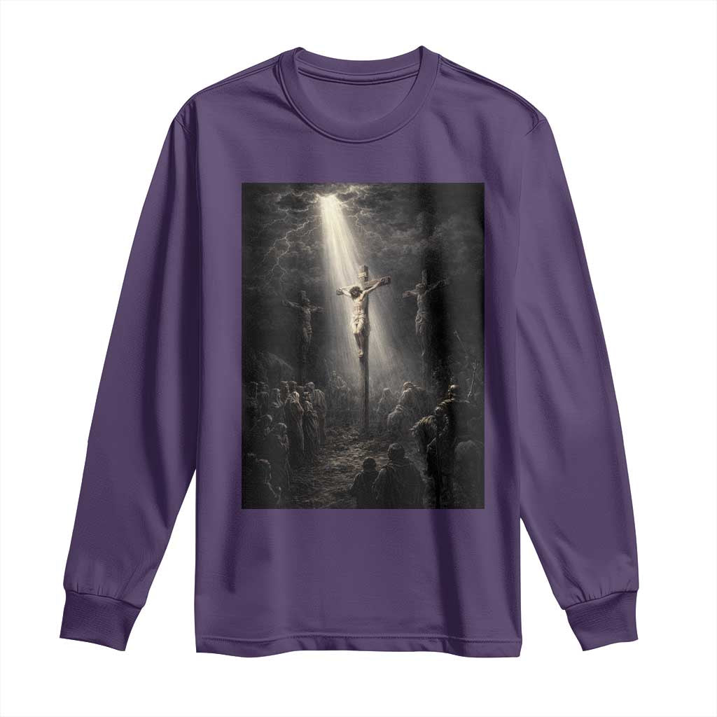 Jesus Christ Crucifixion Scene Religious Christian Easter Long Sleeve Shirt