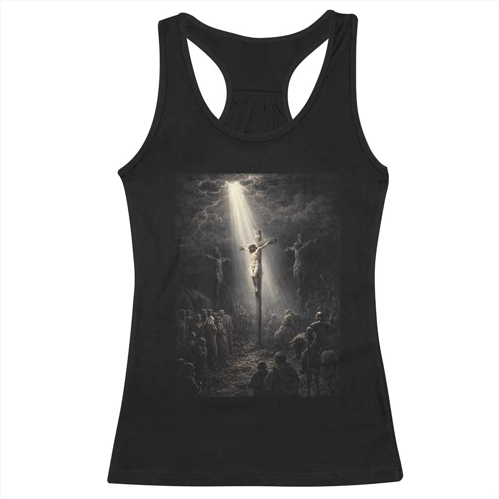 Jesus Christ Crucifixion Scene Religious Christian Easter Racerback Tank Top