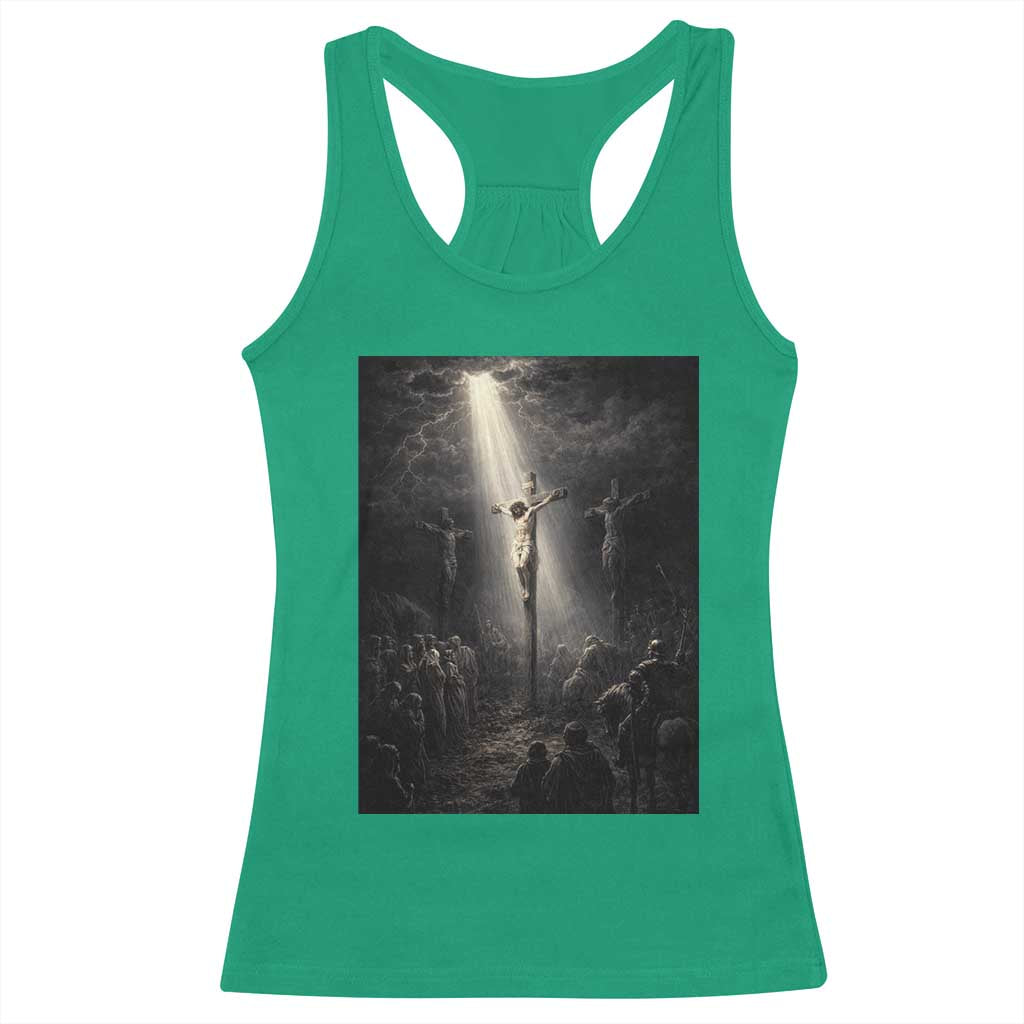 Jesus Christ Crucifixion Scene Religious Christian Easter Racerback Tank Top
