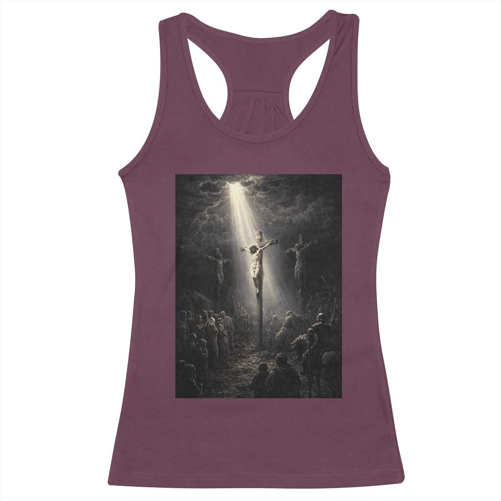 Jesus Christ Crucifixion Scene Religious Christian Easter Racerback Tank Top