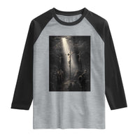 Jesus Christ Crucifixion Scene Religious Christian Easter Raglan Shirt