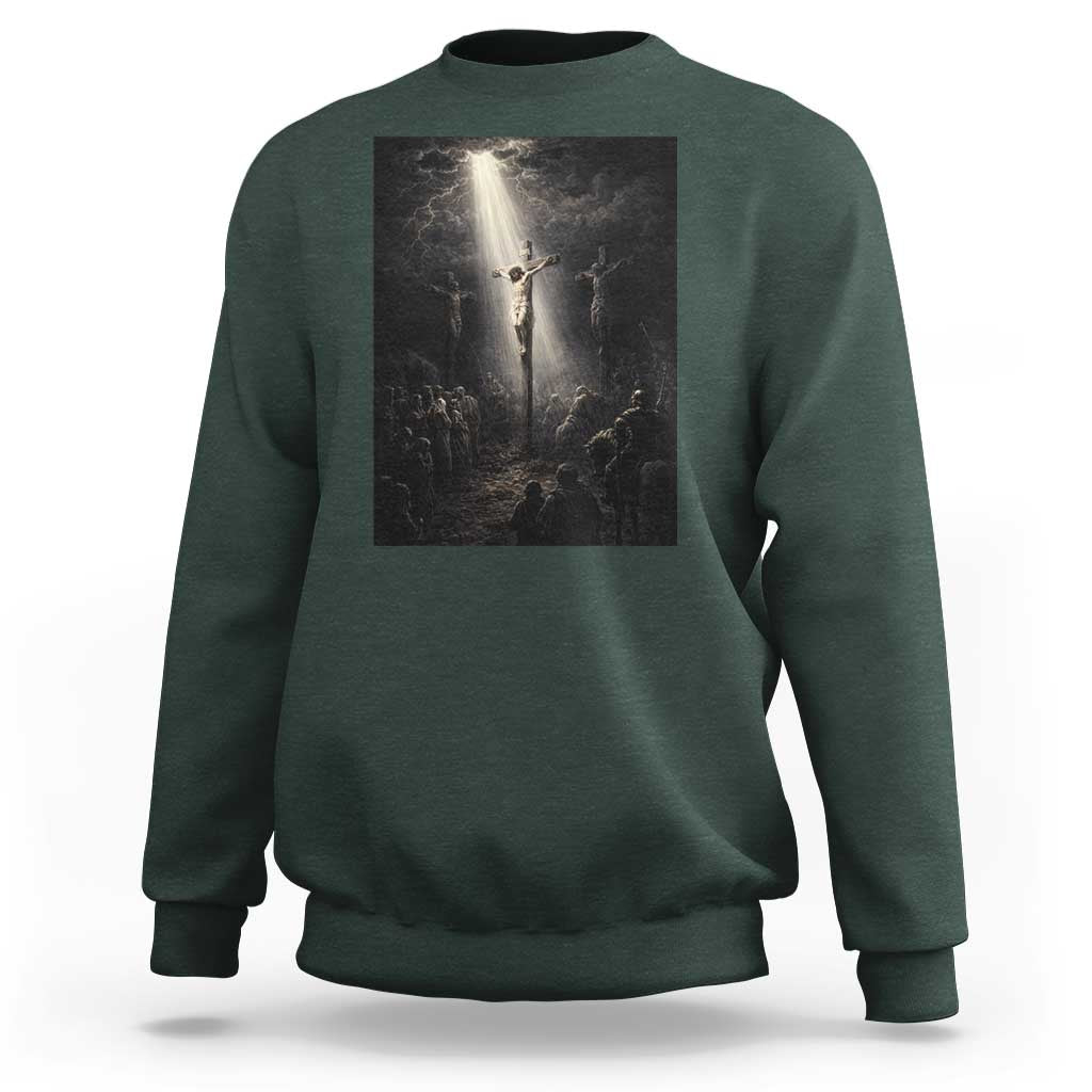 Jesus Christ Crucifixion Scene Religious Christian Easter Sweatshirt