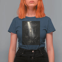 Jesus Christ Crucifixion Scene Religious Christian Easter T Shirt For Women
