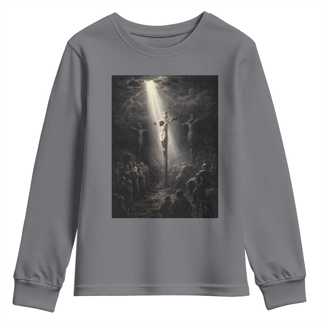 Jesus Christ Crucifixion Scene Religious Christian Easter Youth Sweatshirt