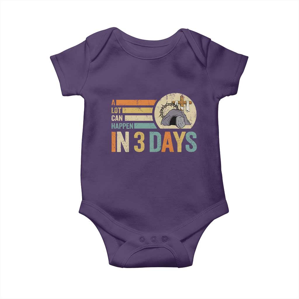 Easter A Lot Can Happen In 3 Days Religious Baby Onesie