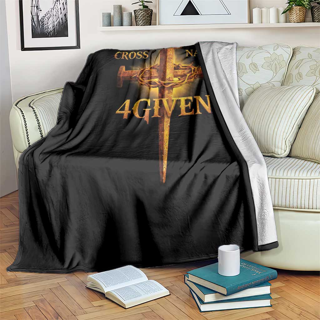 Christian One Cross Three Nails Four Given Throw Blanket Jesus God