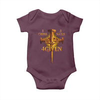 Christian One Cross Three Nails Four Given Baby Onesie Jesus God