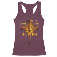 Christian One Cross Three Nails Four Given Racerback Tank Top Jesus God