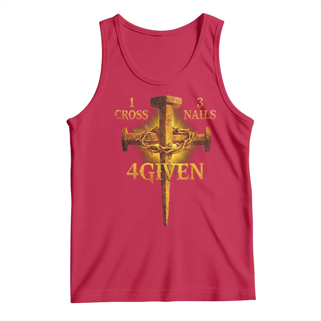 Christian One Cross Three Nails Four Given Tank Top Jesus God