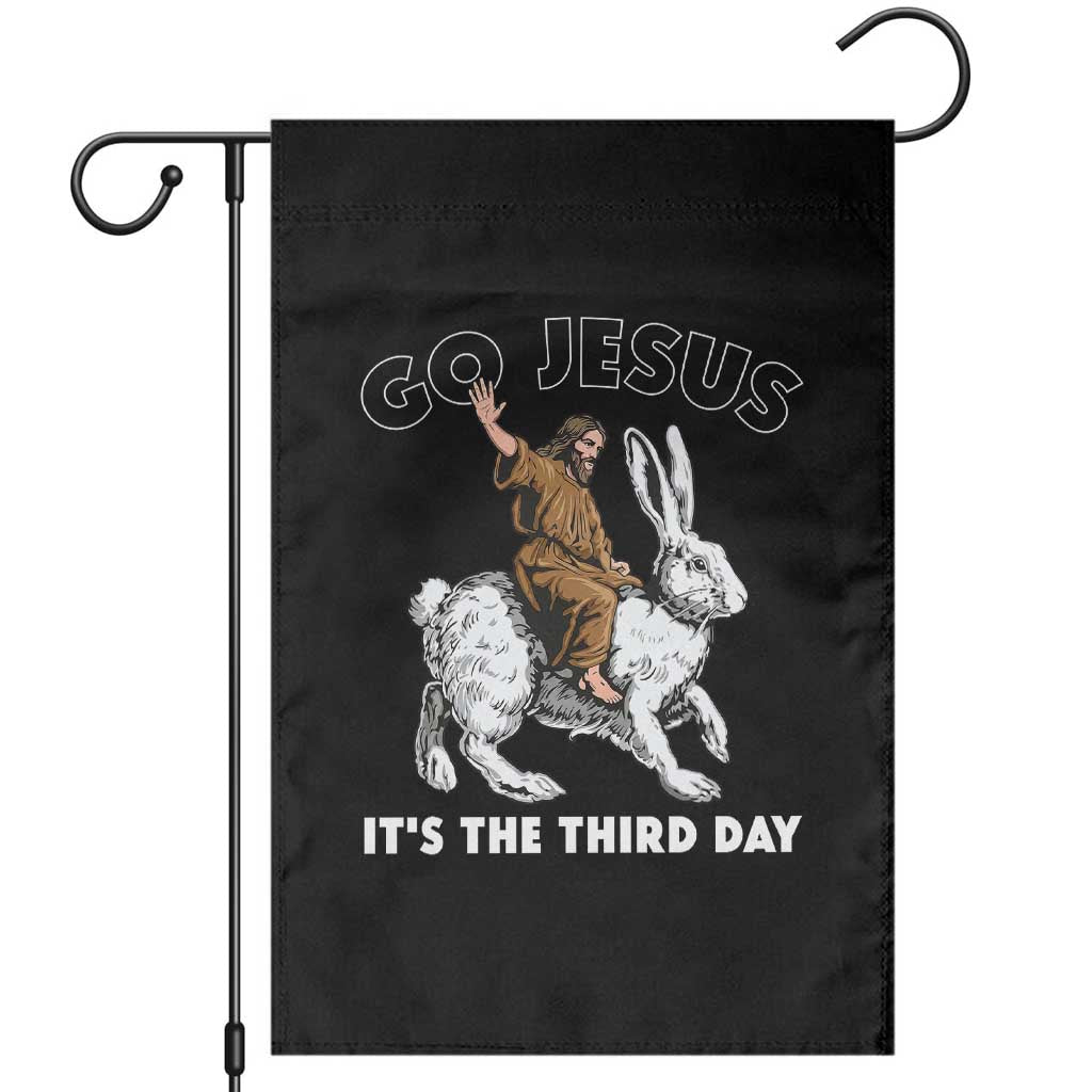 Funny Christian Easter Garden Flag Go Jesus It Is The Third Day Religious Bunny