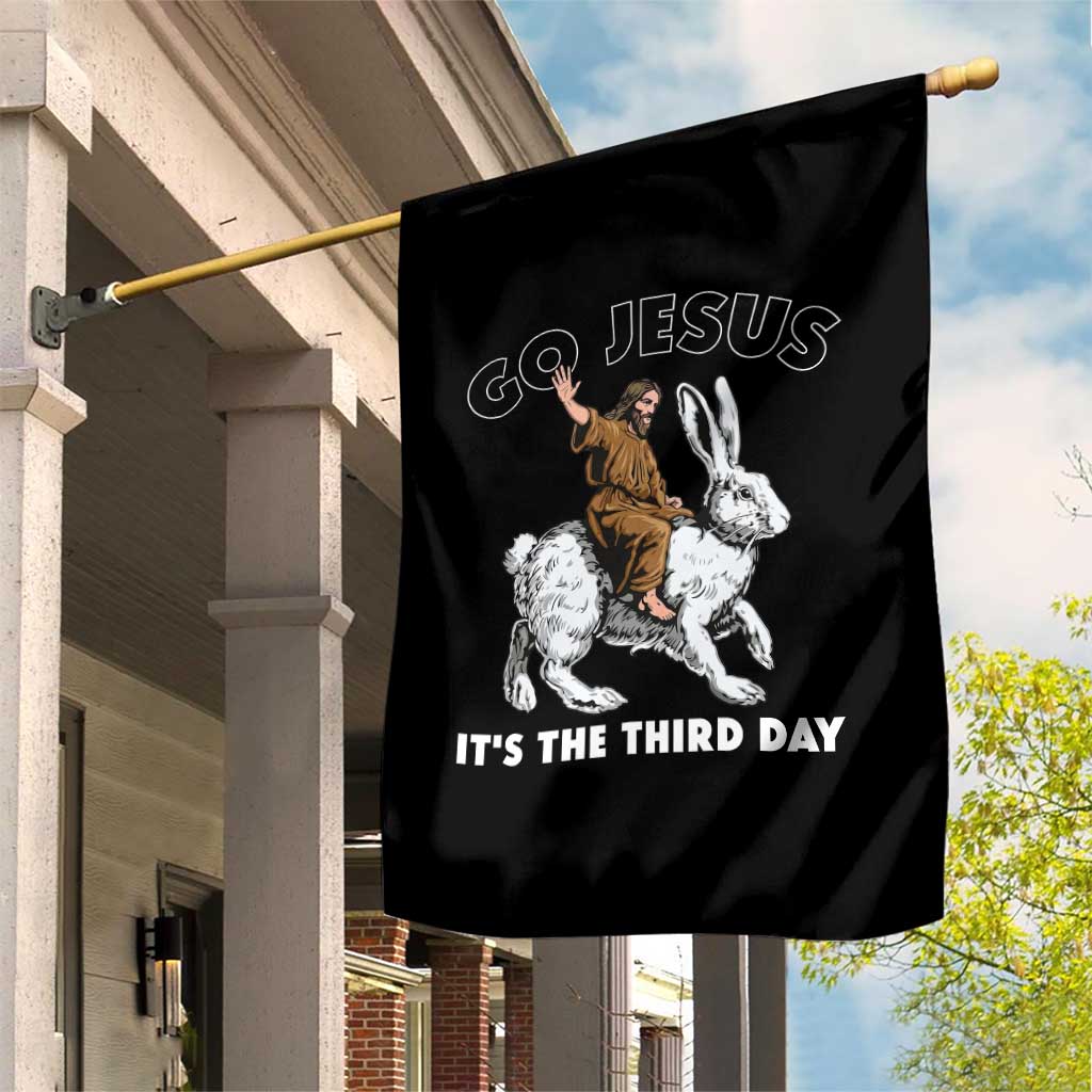 Funny Christian Easter Garden Flag Go Jesus It Is The Third Day Religious Bunny