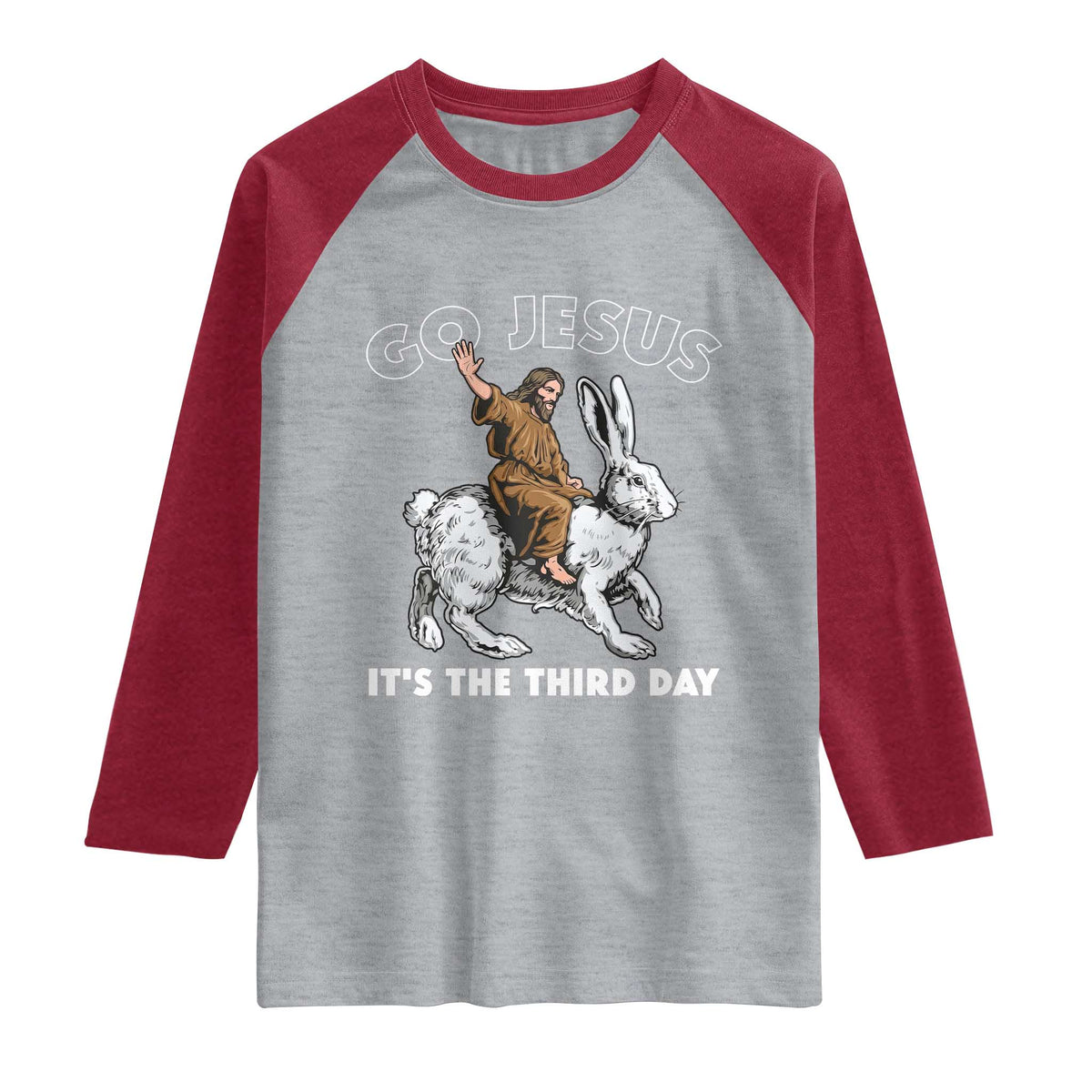 Funny Christian Easter Raglan Shirt Go Jesus It Is The Third Day Religious Bunny